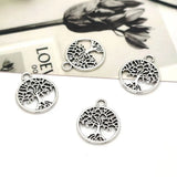 50pcs Antique Silver Plated Tree Of Life Charms Pendants