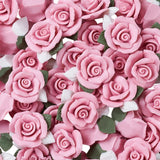50pcs Pink Porcelain Flower Spacer Bead Cabochons Clay Froret Beads