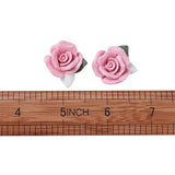 50pcs Pink Porcelain Flower Spacer Bead Cabochons Clay Froret Beads