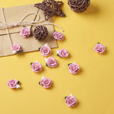 50pcs Pink Porcelain Flower Spacer Bead Cabochons Clay Froret Beads