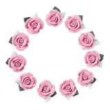 50pcs Pink Porcelain Flower Spacer Bead Cabochons Clay Froret Beads