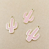 50pcs/Lot 25*16mm Epoxy Cactus Pendant Accessories for DIY Jewelry