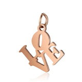 50pcs 316L Stainless Steel Love Charms Pendant for Jewelry Making