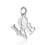 50pcs 316L Stainless Steel Love Charms Pendant for Jewelry Making