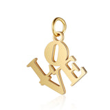 50pcs 316L Stainless Steel Love Charms Pendant for Jewelry Making
