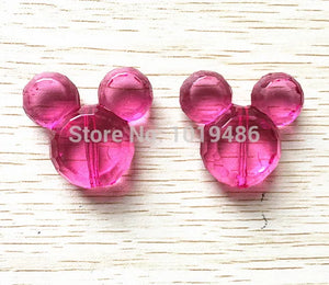 50pcs/Lot 37x33mm Minnie Head Acrylic Beads for Chunky Jewelry Necklace