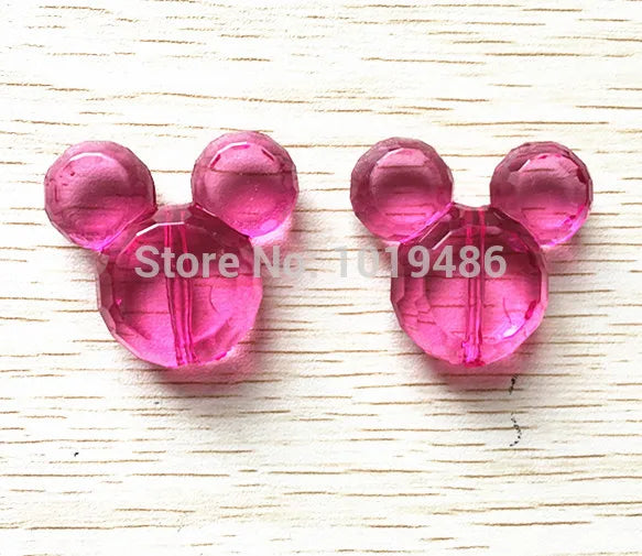 50pcs/Lot 37x33mm Minnie Head Acrylic Beads for Chunky Jewelry Necklace