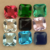 50pcs/Lot Mixed Sizes Loose Glass Beads Synthetic Gems Square Octangle Shape