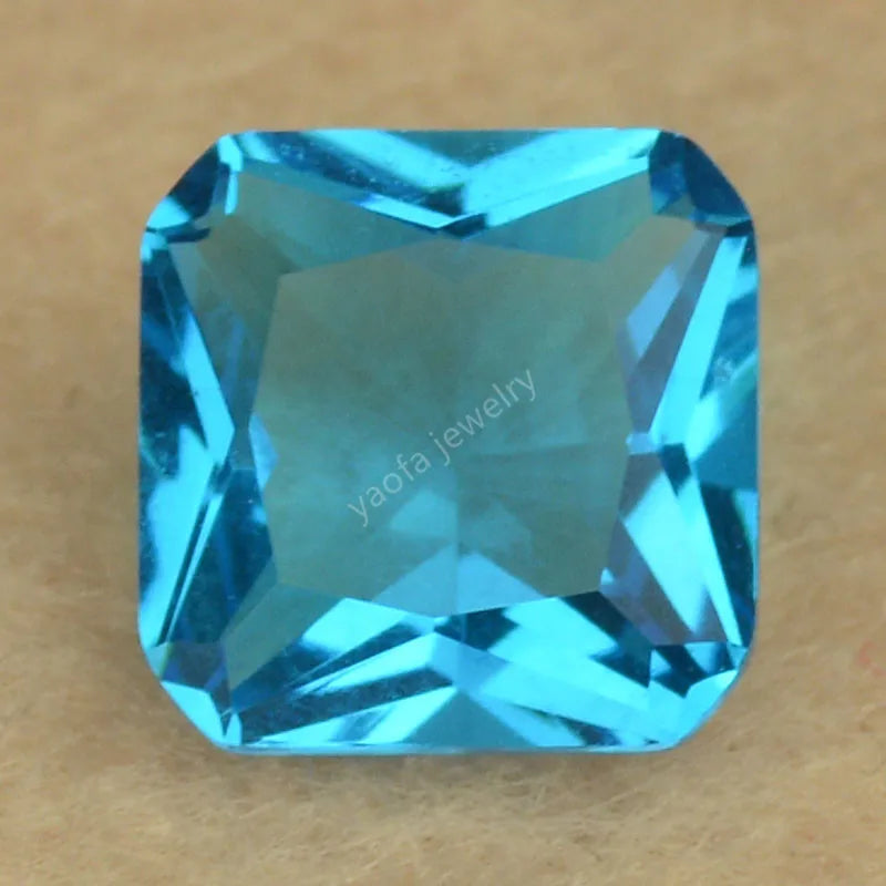 50pcs/Lot Mixed Sizes Loose Glass Beads Synthetic Gems Square Octangle Shape