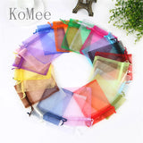 50pcs Organza Bags Candy Jewelry Pouches Wedding Party Favor Drawstring Gift Bag