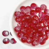 50pcs Double Colored Round Crackle Glass Beads for DIY Jewelry Making