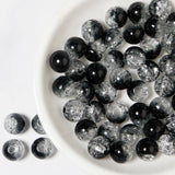 50pcs Double Colored Round Crackle Glass Beads for DIY Jewelry Making