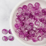 50pcs Double Colored Round Crackle Glass Beads for DIY Jewelry Making