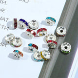 50pcs 8mm Rhinestone Rondelles Crystal Beads for DIY Jewelry Making