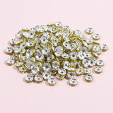 50pcs 8mm Rhinestone Rondelles Crystal Beads for DIY Jewelry Making
