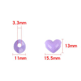 50pcs Acrylic Heart Spaced Beads Large Hole Bead Jewelry Making DIY