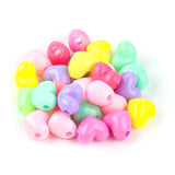50pcs Acrylic Heart Spaced Beads Large Hole Bead Jewelry Making DIY