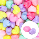 50pcs Acrylic Heart Spaced Beads Large Hole Bead Jewelry Making DIY