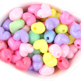 50pcs Acrylic Heart Spaced Beads Large Hole Bead Jewelry Making DIY