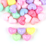 50pcs Acrylic Heart Spaced Beads Large Hole Bead Jewelry Making DIY