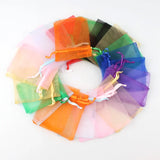 50pcs Organza Bags Drawstring Jewelry Favors Cake Pouches Wedding Packing