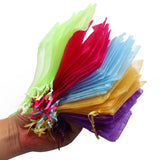 50pcs Organza Bags Drawstring Jewelry Favors Cake Pouches Wedding Packing