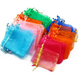 50pcs Organza Bags Drawstring Jewelry Favors Cake Pouches Wedding Packing