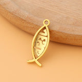 50pcs Antique Jesus Fish Charms Pendants for DIY Jewelry Making