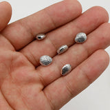 50pcs Antique Silver Bean Seed Texture Spacer Beads 9x8mm DIY Jewelry