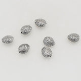 50pcs Antique Silver Bean Seed Texture Spacer Beads 9x8mm DIY Jewelry