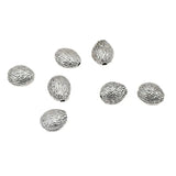50pcs Antique Silver Bean Seed Texture Spacer Beads 9x8mm DIY Jewelry