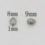 50pcs Antique Silver Bean Seed Texture Spacer Beads 9x8mm DIY Jewelry