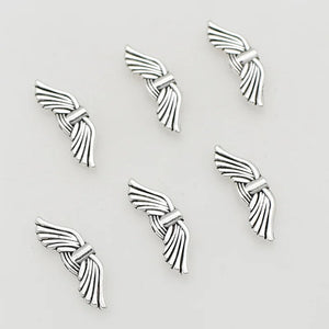 50pcs Bohemian Silver Angel Wings Charm Beads 20x6mm DIY Jewelry Material