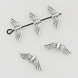 50pcs Bohemian Silver Angel Wings Charm Beads 20x6mm DIY Jewelry Material