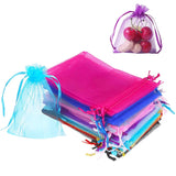 50pcs Colorful Drawstring Organza Bags Wedding Party Gift Pouches