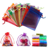 50pcs Colorful Drawstring Organza Bags Wedding Party Gift Pouches
