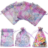 50pcs Colorful Drawstring Organza Jewelry Bags Wedding Christmas Gift Pouches