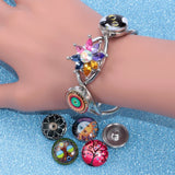 50pcs Cow Theme Glass Charms 18mm Snap Button Jewelry For 20mm Snaps Bracelet