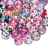 50pcs Love Hearts Mix Glass Charms 18mm Snap Button Jewelry For 20mm Snaps