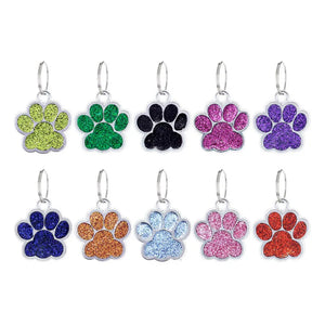 50pcs Dog Paw Bear Footprint Charms for DIY Jewelry Making Pet Collar Keychain