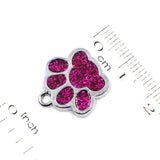 50pcs Dog Paw Bear Footprint Charms for DIY Jewelry Making Pet Collar Keychain