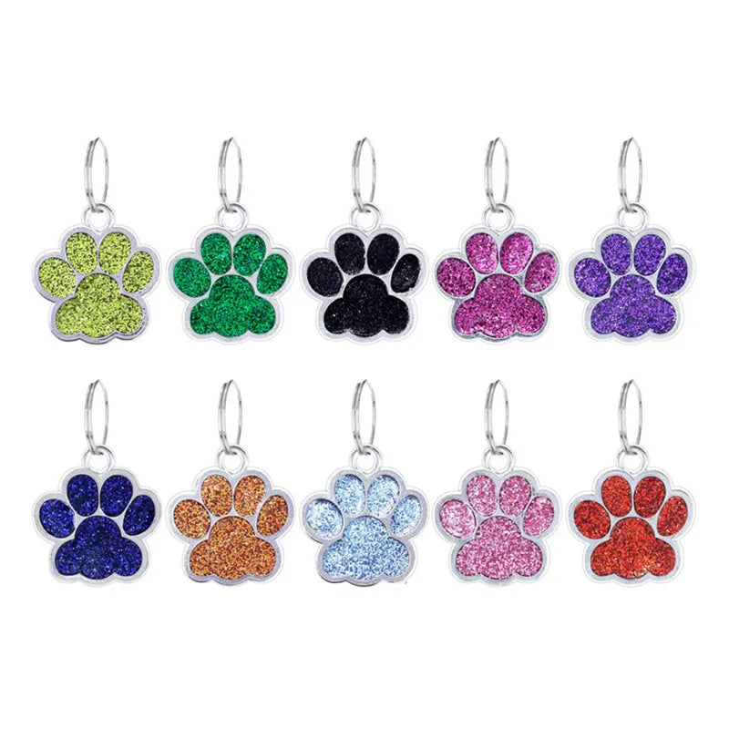 50pcs Dog Paw Bear Footprint Charms for DIY Jewelry Making Pet Collar Keychain