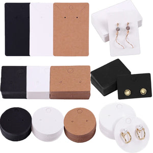50pcs Jewelry Display Cards Self-Seal Packaging Hang Tag Ear Stud Paper Card