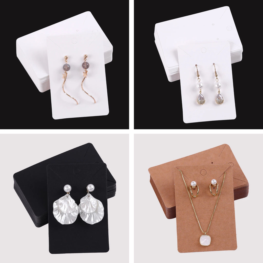 50pcs Jewelry Display Cards Self-Seal Packaging Hang Tag Ear Stud Paper Card