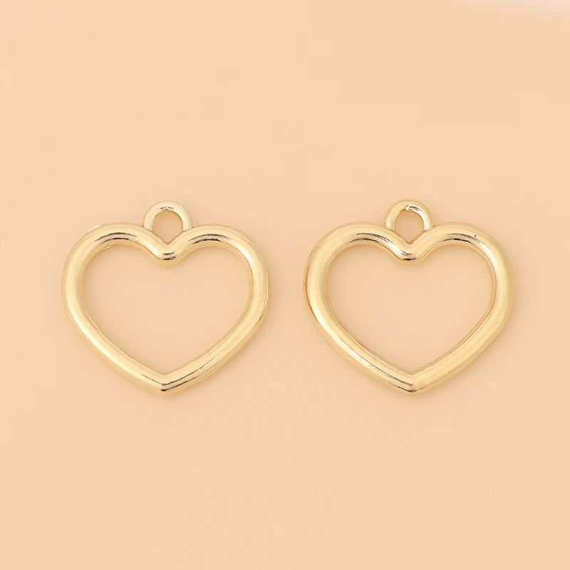 50pcs Heart Charms Pendants Necklace Bracelet Earring Jewelry Making Accessories