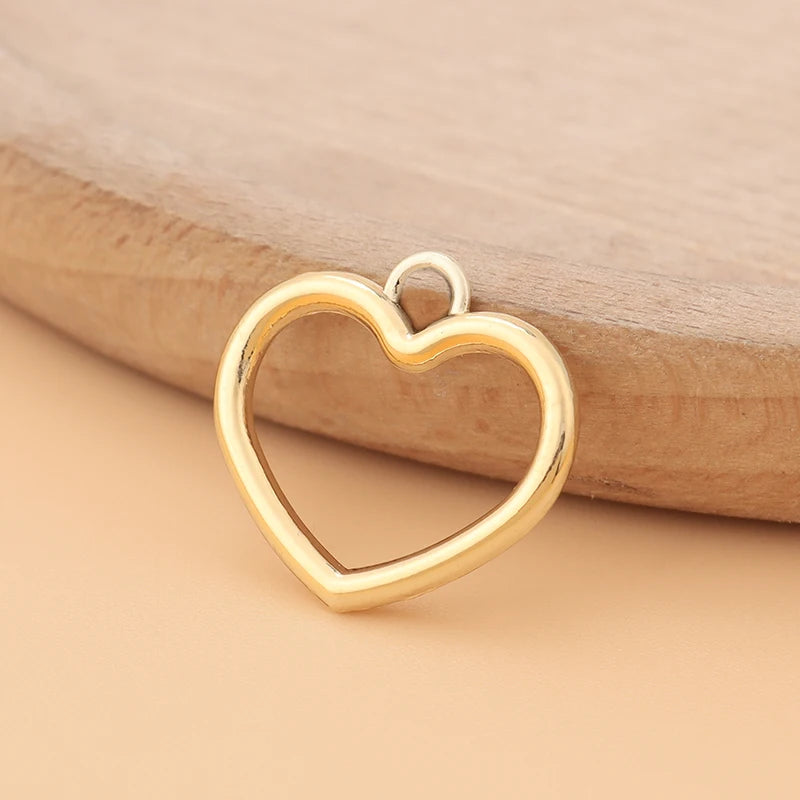 50pcs Heart Charms Pendants Necklace Bracelet Earring Jewelry Making Accessories