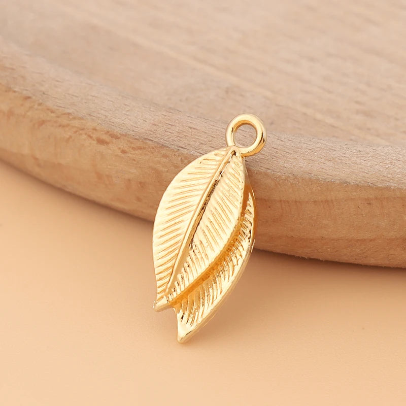 50pcs Leaf Charms Pendants for DIY Earrings Jewelry Making