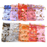 50pcs Love Heart Organza Bags Wedding Candy Gift Pouches