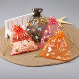 50pcs Love Heart Organza Bags Wedding Candy Gift Pouches