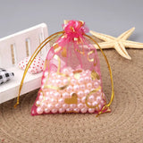50pcs Love Heart Organza Bags Wedding Candy Gift Pouches